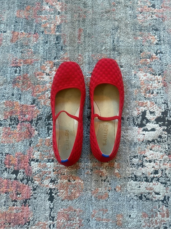 Rothy's Shoes - Rothy's Red Woven Mary Jane Flats Square Toe